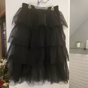 Layered Tulle Midi Skirt